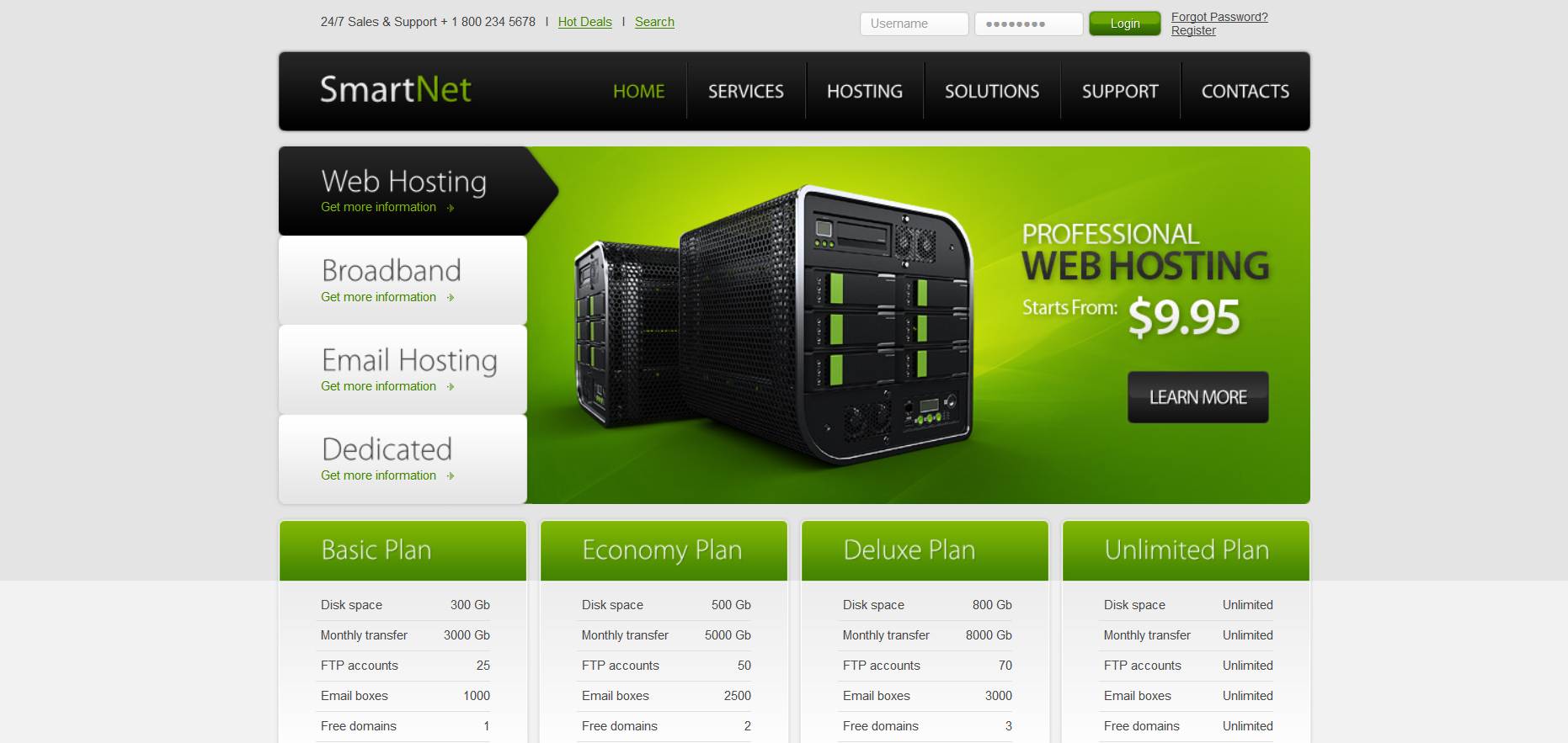 Шаблон сайта Хостинг №147