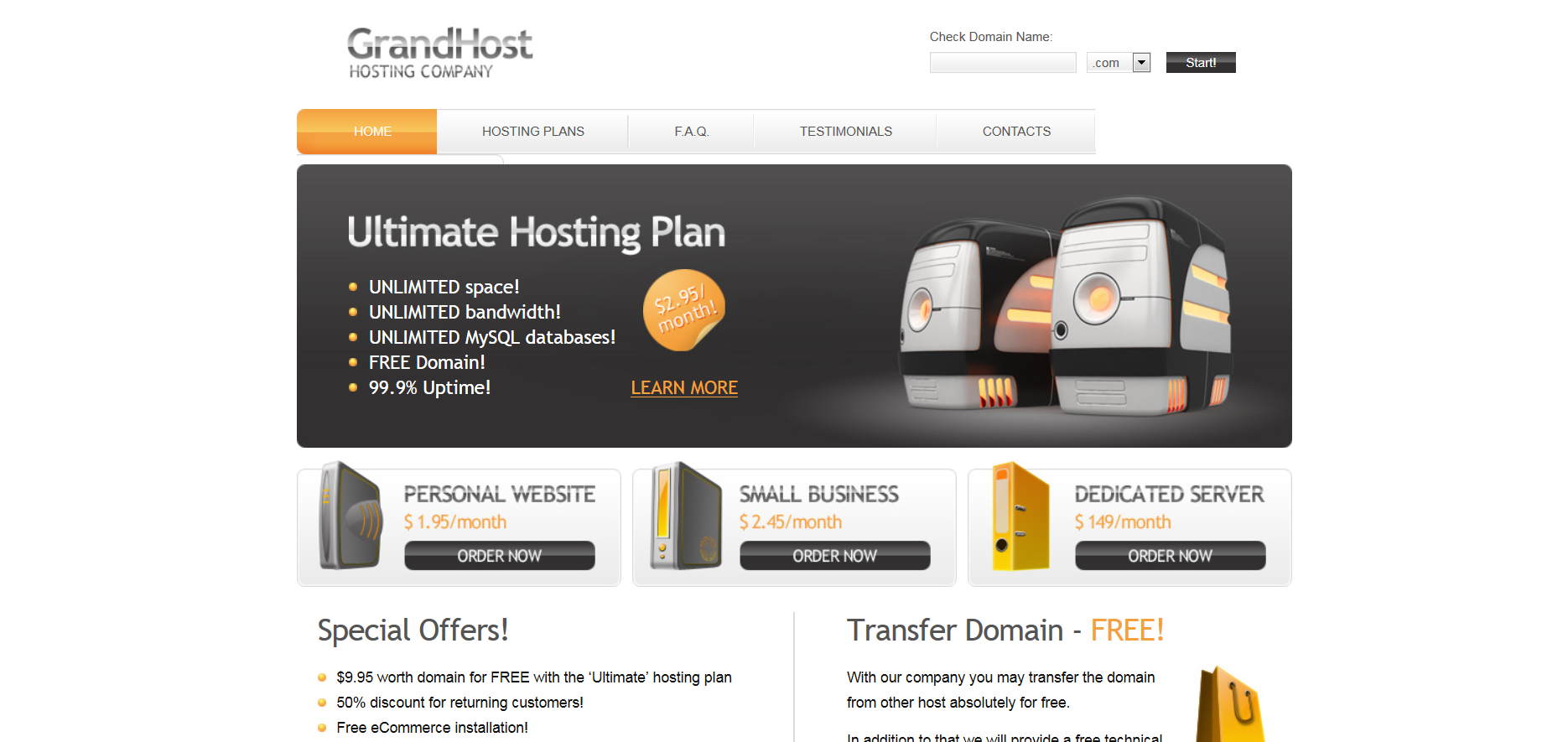 Шаблон сайта Хостинг №227